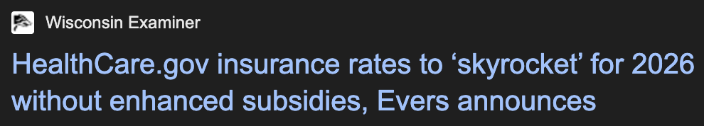 HealthCare.gov insurance rates to 'skyrocket' for 2026 without enhanced subsidies, Evers announces